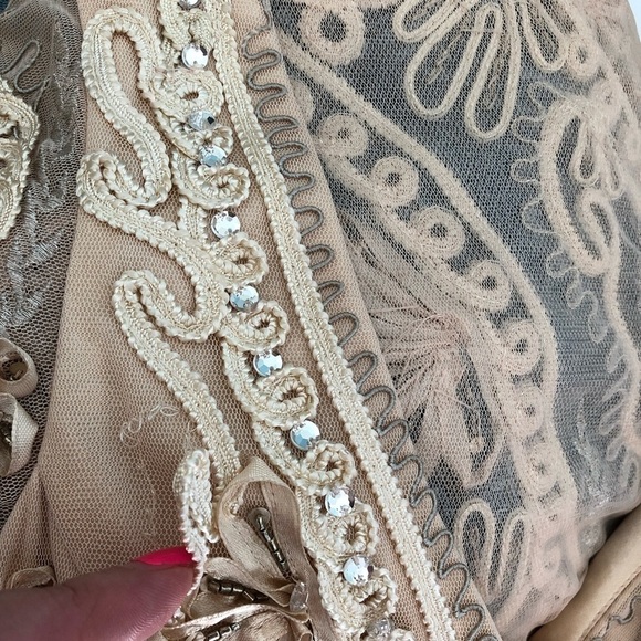 Sue Wong Beige Cocktail Dress Size 6 - Picture 16 of 16